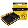 Patona Caricabatterie doppio per Casio NP-20 Exilim EXM1 EX-M1 EXM2 EX-M2 EXM20 EX-M20 EXS1 incl. Micro-USB "