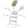 CYBEX Gold LEMO Seggiolone 4-in-1, 0 - 99 Anni, Dalla Nascita, Include Sdraietta, Sedile per Bambini, Vassoio, Riduttore per Neonati, Poggiatesta e Adattatore, Alluminio/Plastica, All White (Bianco)