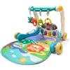 Relaxdays Arco Gioco con Giocattoli, Ruote, Musica e Luci, Baby Gym Tappeto Giungla, 41x58x75 cm, Blu