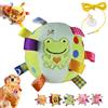 NNBWLMAEE Colorful Squeaky Hanging Dog Training Toy, 6-Inch Squeaky Hanging Dog Toy, Soft Stuffed Ball with Cotton Material, Built-in Bell, Interactive Tug Chew Toys for Small Medium Dogs Indoor Play (C-1)