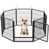 SunsGrove Recinto per Cani 8 Pannelli 80 cm con Porta Larga Recinto Antiruggine per Esterno Facile Installazione nel Terreno Ideale per Giardino Campeggio e RV Nero