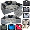KINGDOG KING DOG Letto per cani e gatti Cuccia Due Cuscini Divano per Animali Lavabile e impermeabile (L 100x75cm, Grigio scuro)