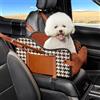 GGW Seggiolino per Cani Piccoli e Gatti - per Bracciolo Centrale Auto, Impermeabile con Tasche Laterali e Montaggio Rapido, Adatto al 99% dei Modelli (Marrone)