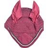 Spire - Veli antimosche per cavalli in morbido crochet, con rete in cotone traspirante, maschere protettive e cuffie (integrale, Rosa/Nero-Bianco)