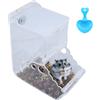 JRSHIRLEYLTD Dispenser per mangime per criceti, automatico, grande capacità, trasparente, per mangime per criceti, porcellini d'India, pappagalli (400 ml)