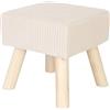 Relaxdays Sgabello in Corda, Gambe in Legno, Imbottito, HxLxP: 30 x 30 x 30 cm, Quadrato