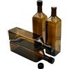 Devitre 4 bottiglie di olio da 1000 ml in vetro, con beccuccio integrato in plastica ed etichette