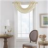 Threadmade Elrene Home Fashions Versailles, mantovana oscurante in finta seta, con tasca per asta, plissettata, tinta unita, a cascata, 132,1 x 91,4 cm (1, avorio