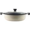 Laguiole Cuisson LAGUIOLE, Padella 32 cm, modello Jade, in alluminio riciclato con rivestimento ceramico antiaderente, coperchio in vetro temperato, compatibile con tutte le fonti di calore, dimensione 32 cm, Verde