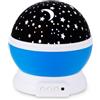 GC GLOBALCOMMERCE Proiettore Stelle Bambini Luce Notturna Rotante 360° con 8 Colori | Lampada Proiettore Cielo Stellato per Cameretta, USB o Batterie