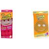 Scrub Daddy Scrub Mommy, spugna per lavare su due lati, alternativa ai panni non graffiati & Soft Design, 2x Colore assortito & Daddy Caddy Porta Spugna
