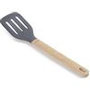 Lacor 68186 - Spatola perforata in silicone Unite, paletta professionale, manico in legno di faggio, non dance la padella, resistente alle alte temperature, senza BPA, 34 x 7,5 x 10,5 cm, grigio