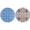 GALILEO Set 4 Piatto pizza in gres Ø 33,5 cm, decoro portoghese, Lisbona