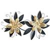 LIFFY decorazione da parete fiore oro nero 15" 3D Arte floreale moderna multistrato, decorazione da appendere in casa per interni, camera da letto, soggiorno, giardino e patio
