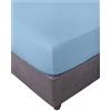 Miracle Home. Lenzuolo con angoli 100% microfibra garzata, regolabile, elastico e antipeeling. 150X200. Letto 150. Blu cielo