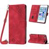 Mo-Beauty Custodia per iPod Touch 7/6 / 5, PU Pelle Portafoglio Flip Custodia a tracolla [Supporto] [Scomparto per carte] [Chiusura Magnetica] Cover per iPod Touch 7 - Rosso