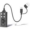 ASHATA Scheda audio USB, Scheda audio stereo esterna con controllo del volume e cambio vocale Adattatore USB Fino a 3,5 mm Jack per PC -laptop Gaming Headset Microfono