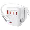 LENCENT GaN 85W Adattatore Universale da Viaggio con Cavo USB C Retrattile | Adattatore Spina Internazionale con 3 USB C e 1 USB A Ricarica Rapida, Spina Presa Mondiale per EU a Stati Uniti, UK, AUS