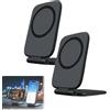 MEISO 2 Pezzi Supporto Telefono Auto, Magnetico Porta Telefono Auto, Ultra-Sottile Regolabile Foldable, Smartphone Magneti Forti, per Truck SUV RV, Automotive Dashboard Home Office Gym