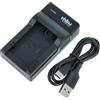 vhbw caricatore USB-C compatibile con Panasonic Lumix DMC-FZ100, DMC-FZ150, DMC-FZ40, DMC-FZ45, DMC-FZ47, DMC-FZ48, DMC-FZ72 camera + cavo USB-C + LED