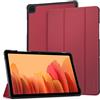 EasyAcc Custodia Cover Compatibile con Samsung Galaxy Tab A7 10.4 2020/2022 SM-T500 T505 T507 Tablet, Ultra Sottile Smart Cover in Pelle con Sonno Sveglia,Bordeaux