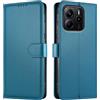 JUNETOP Cover per Xiaomi Redmi Note 14 4G, Custodia a Libro Blu Turchese