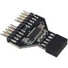 HALJIA Connettore splitter USB a 9 pin maschio da 1 a 2 femmina, adattatore per scheda madre USB 2.0 Hub da 9 pin a doppia interfaccia a 9 pin