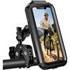 WACCET Porta Telefono Moto Impermeabile Supporto Telefono Bicicletta con Touch Screen 720° Rotazione Porta Telefono Scooter per Smartphone da 4 a 6,8