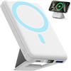 YAGOPAL Power Bank 10000mAh con Supporto Pieghevole Caricabatterie Portatile Agnetico Wireless PD 22.5W Tipo-C Ricarica Rapida Compatibile Magsafe per iPhone 16/15/14/13/12/Mini/Pro/Pro Max