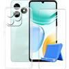 BUNALFaa Custodia per Honor X5c Plus (6.74) + Vetro Temperato, Cover Antiurto Antiscivolo Morbido Silicone Transparent Case Bumper Protettiva con Supporto per Cellulare