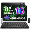 BIRDCLAW P11 Pro Tablet 11 Pollici, Gemini AI Tablet Android 16, 48GB RAM+128GB ROM/2TB TF, 8800mAh/18W, Octa-Core T7250, 90Hz, 13MP+5MP, GPS/FM/Face ID, Tablets con Tastiera e Penna, Nero