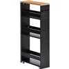 FetiNes Carrello Stretto, Carrellino da Cucina/Bagno con Rotelle,40x15x80cm