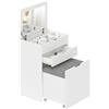 HOMCOM Toeletta da Camera con Specchiera e Sgabello Abbinato Legno Bianco