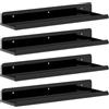 Lifewit Mensole Galleggianti per Parete, Pacco da 4 Scaffali in Acrilico Nero 38 cm Decorazione per Stanza come Libreria/Esposizione di Dischi in Vinile/Foto in Camera da Letto, Soggiorno, Bagno