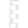 Rebecca Mobili Scaffale Moderno Bianco, Libreria Legno Mdf, 6 Ripiani, Design Contemporaneo, Per Sala Cameretta Ufficio - Misure: 190 x 60 x 24 cm (HxLxP) - Art. RE6419