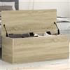 Augerlite Cassapanca in rovere Sonoma, 90 x 35 x 35 cm, con molto spazio per riporre oggetti, come cassapanca per la biancheria, contenitore per giocattoli e organizer per corridoio, soggiorno, camera