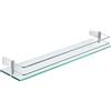 SAYAYO Mensola Bagno Vetro, 60 CM Mensola Vetro Doccia in Acciaio Inox, Mensole Doccia da Muro, Vetro Temperato 8 MM, per Cucina Bagno, Cromo Lucido, EGC1000-60-C