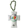 Holyart Decina Rosario Giubileo 2025 Croce Verde Imbottita 8x6 cm