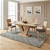 Moimhear Tavolo da pranzo allungabile 140 (180) x 80 x 75,5 cm, colore rovere, tavolo da pranzo rettangolare, per 4-6 persone, gambe a V, stile semplice