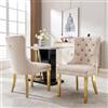 Kelodan 2 sedie da sala da pranzo, battente per la schiena, con gambe in acciaio inox dorato, colore beige/oro