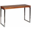 WOHNLING Consolle Guna 120x45x76 cm Sheesham Massello Gambe Metallo | consolle in stile country fino a 50 kg, consolle da ingresso massello naturale, pezzo unico, credenza stretta per ingresso