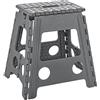 Baroni Home Sgabello Pieghevole Ultra-Resistente - Portata 130 kg, Salvaspazio per Cucina, Bagno, Giardino - per Bambini e Adulti - 29x22x39 cm, L Grigio Scuro