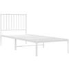 vidaXL Giroletto Senza Materaso con Testiera Metallo Bianco 75x190 cm