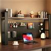 YITAYMLI Mensola da scrivania a 2/3/4 livelli con pannello forato e accessori, libreria da scrivania in metallo, organizer da scrivania fai-da-te, per tavolo da studio(Black+Oak,(2-Tier) 21.7x10x26)