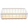 Hoshen Sundries - Struttura portaoggetti in ferro con fondo in legno, cestino per cosmetici, mensola da parete per bagno, colore: bianco