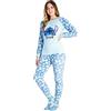 Star Wars Disney Pigiama Donna Invernale in Pile con Calze Stitch Topolino Minnie Baby Yoda (Blu Stitch, L), (8693)
