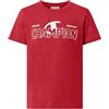 Champion Boy Crewneck T-Shirt with Graphic Logo Camicia, Rosso (Rs014), M Bambini e Ragazzi
