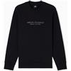 Armani Exchange Long Sleeve, Front On Tone Logo Felpa, Nero, XS Uomo, Nero, XS