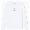 Armani Exchange Felpa Girocollo da Donna con Logo Ricamato, Bianco Ottico, L