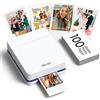 Nelko PP01 Stampante fotografica portatile con 100 fogli di carta e cartuccia d'inchiostro, stampa fotografica istantanea con retro adesivo per iOS/Android, mini stampante tascabile con divertente app